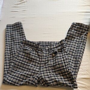 American Eagle Outfitters Navy and White Plaid Pants